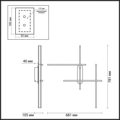Настенный светильник ODEON LIGHT RUDY 3890/36WL