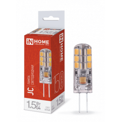 Лампа светодиодная LED-JC 1.5Вт 12В G4 4000К 150Лм IN HOME 4690612035963