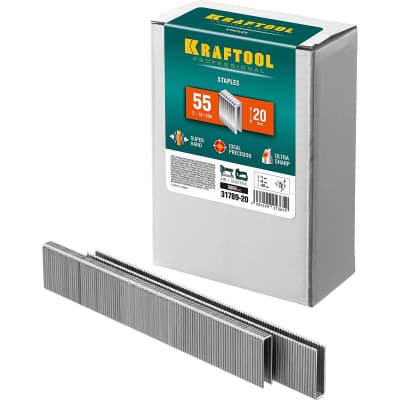 Скобы для степлера узкие KRAFTOOL скобы тип 55, 20 мм, 31789-20