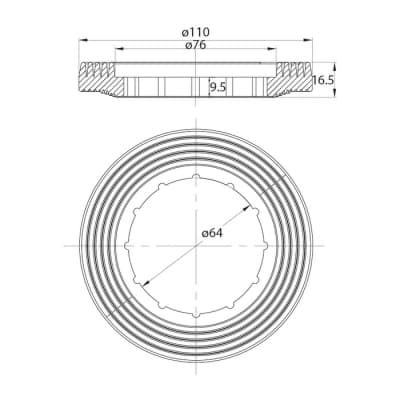 Одноуровневая водосливная арматура, нижний подвод, Тип А. круглая резинка IDDIS (F012400-0004)