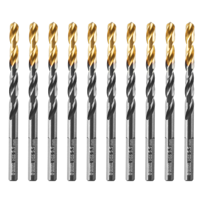 Сверло по металлу, 5,5 мм, HSS-Tin, Golden Tip, 10 шт. Denzel 717214