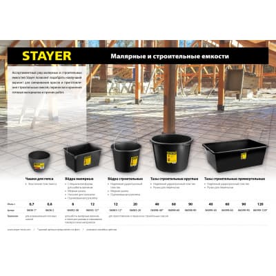 Чашка для гипсовых смесей STAYER 90 мм, 120 мм, высокая 0608-1