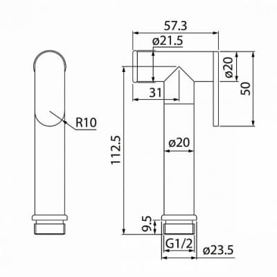 Гигиеническая лейка латунь IDDIS (020SB0Gi20)
