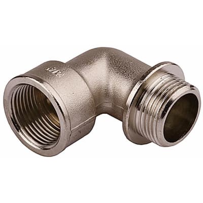 Уголок GENERAL FITTINGS 1/2", латунь с никелированным покрытием, "гайка - штуцер" 51071-G/S-1/2