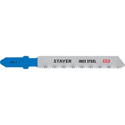 Полотна Stayer, t118af, для эл/лобзика, bi-metall, по металлу (1,5-3мм), t-хвост., шаг 1,4мм, 50мм, 2шт 15994-1.4_z02