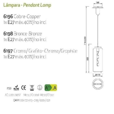 Подвесной светильник Jarras 6197 Mantra