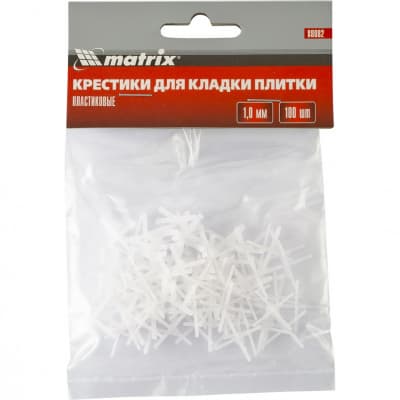 Крестики, 1,0 мм, для кладки плитки, 100 шт Matrix 88082