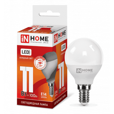 Лампа светодиодная LED-ШАР-VC 11Вт 230В Е14 6500К 820Лм IN HOME 4690612024929