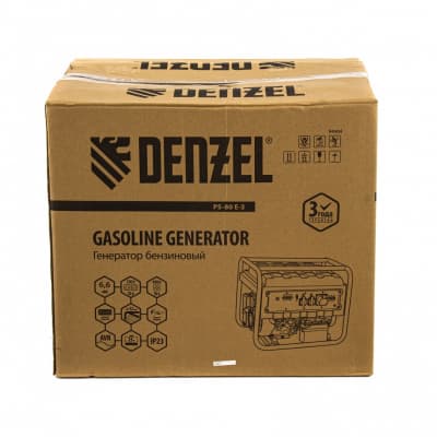 Генератор бензиновый PS 80 E-3, 6.6 кВт, 400 В, 25 л, электростартер Denzel 946954