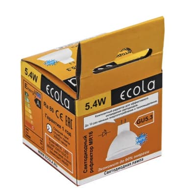 Лампа светодиодная Ecola MR16 LED 5.4W GU5.3 2800K M2RW54ELB