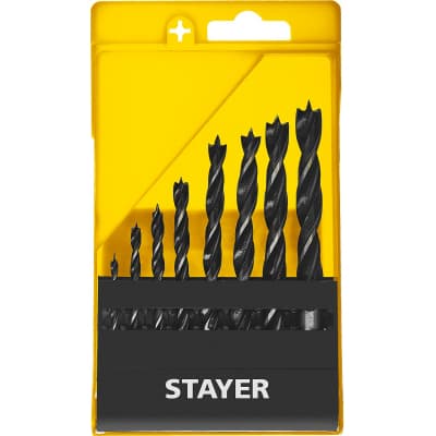 STAYER "M-type" 8 шт., 3-4-5-6-7-8-9-10, набор спиральных сверл по дереву 2942-H8_z02