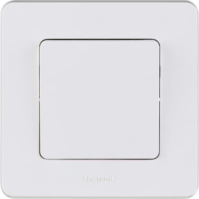 Выключатель одноклавишный Legrand Inspiria для скрытого монтажа, цвет "Белый", номинальный ток 10 А, напряжение ~250В 673600
