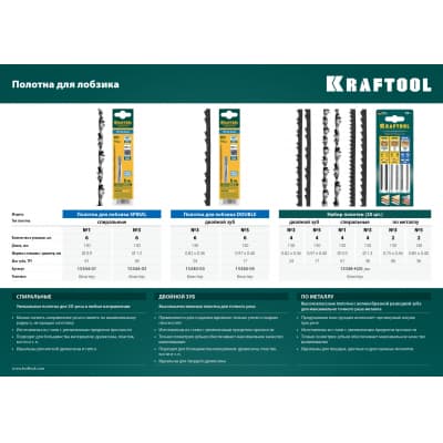KRAFTOOL Aligator, 130x300 mm, лобзик ручной хромированный 15260