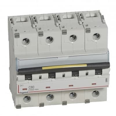 Legrand DX3 Автоматический выключатель 4P 80A (С) 10kA/16kA 409362