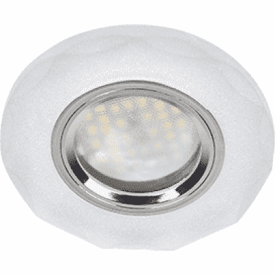 Ecola MR16 DL1653 GU5.3 Glass Стекло Круг с вогнутыми гранями Матовый/Хром 25x90 (кd74) FN1653EFF