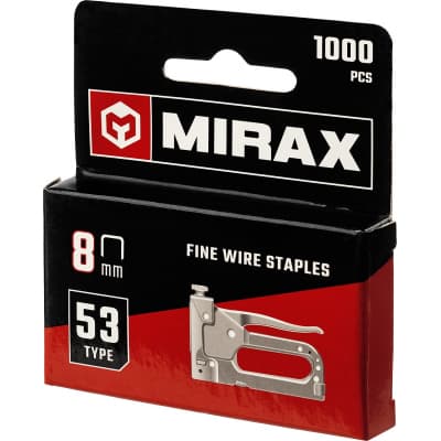 MIRAX 8 мм скобы для степлера тонкие тип 53, 1000 шт 3153-08
