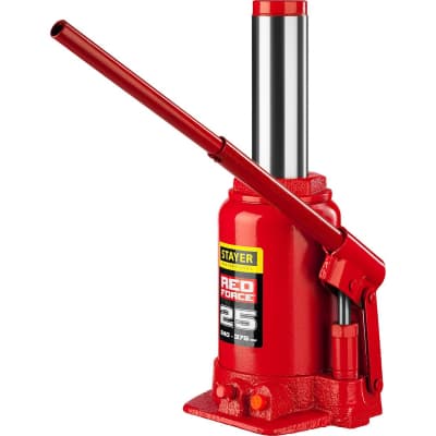 Домкрат бутылочный гидравлический RED FORCE STAYER 25т, 240-375 мм 43160-25_z01