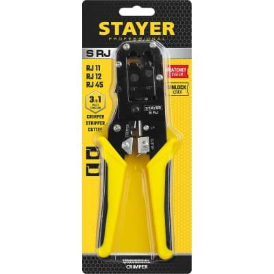 Кримпер универсальный STAYER RJ45, RJ11/RJ12 22652 Professional
