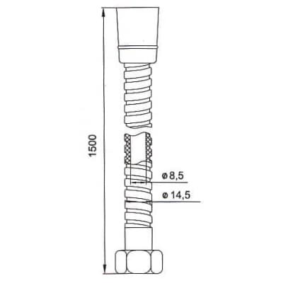 Шланг для душа нержавеющая сталь 1,5 м (A50211 1.5)