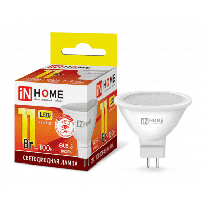 Лампа светодиодная LED-JCDR-VC 11Вт 230В GU5.3 3000К 820Лм IN HOME 4690612020341