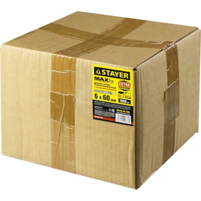 Дюбель-гвоздь полипропиленовый с потайным бортиком STAYER 60 x 6 мм, 1500 шт. 30640-06-060