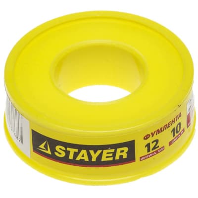 Фум лента STAYER толщина 0,075 мм, плотность 0,40 г/см3, ширина 12 мм 12360-12-040