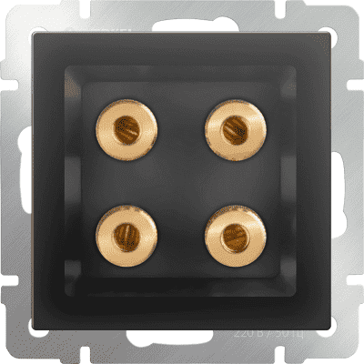 Акустическая розетка Werkel WL08-AUDIOx4 черный матовый 4690389063725