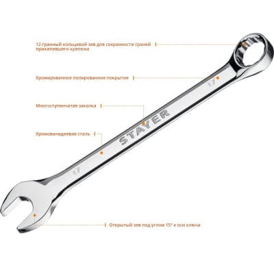 Комбинированный гаечный ключ 17 мм, Stayer hercules 27081-17_z01