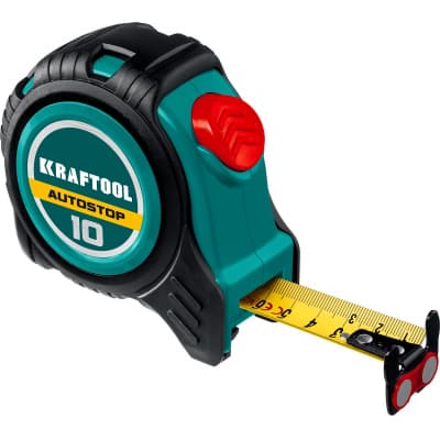 KRAFTOOL AutoStop 10м / 25мм профессиональная рулетка с автостопом 3412-10-25