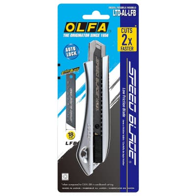 OLFA нож с выдвижным сегментированным лезвием, автофиксатор, 18мм OL-LTD-AL-LFB