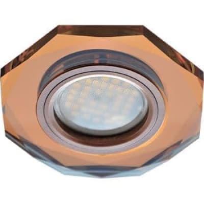 Встраиваемый светильник Ecola MR16 DL1652 GU5.3 Glass черненая медь/янтарь FA1652EFF