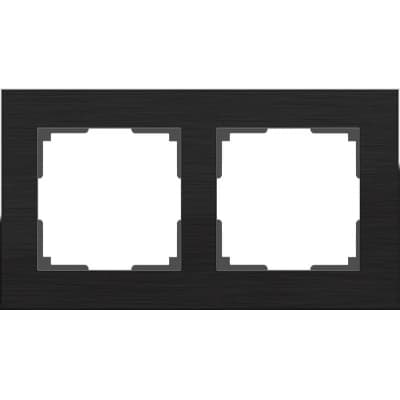 Рамка на 2 поста Werkel Aluminium WL11-Frame-02  черный алюминий 4690389110450