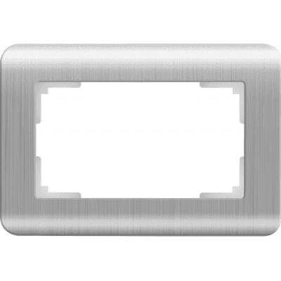 Рамка для двойной розетки Werkel WL12-Frame-01-DBL серебряный 4690389131325
