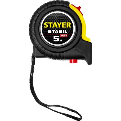 STAYER STABIL 5м / 25мм профессиональная рулетка в ударостойком обрезиненном корпусе с двумя фиксаторами 34131-05-25_z02