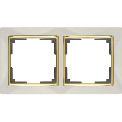 Рамка на 2 поста Werkel Snabb WL03-Frame-02-ivory-GD слоновая кость/золото 4690389083891