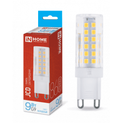 Лампа светодиодная LED-JCD 9Вт 230В G9 6500К 860Лм IN HOME 4690612036403