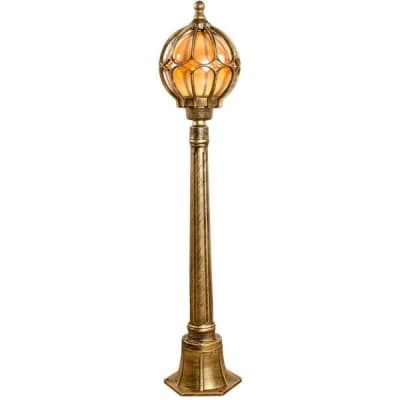 Светильник садово-парковый, серии «Версаль» FERON PL3806 1*60W, E27, 230V, IP44, цвет черное золото, шар, столб средний 11375