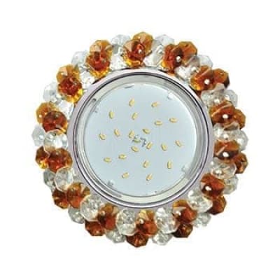 Встраиваемый светильник Ecola GX53 H4 5341 Glass хром/прозрачный/янтарь FO53RYECB