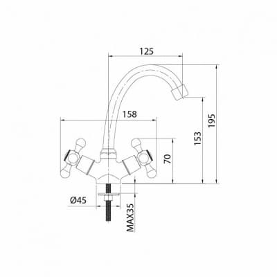 Смеситель для умывальника Milardo Duplex (DUPSB00M01)