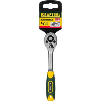 Трещотка для торцовых головок KRAFTOOL 1/4", 72 зубца, Cr-V сталь 27791-1/4_z02