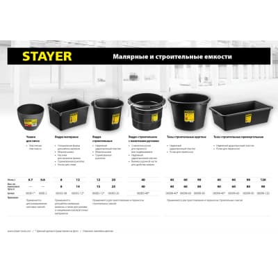 Чашка для гипсовых смесей STAYER 90 мм, 120 мм, высокая 0608-1