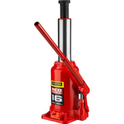 Домкрат бутылочный гидравлический RED FORCE STAYER 16т, 230-460 мм 43160-16_z01