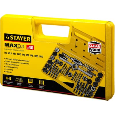 Набор метчиков и плашек STAYER 40 предметов, легированная сталь MaxCut 2805-H40_z01