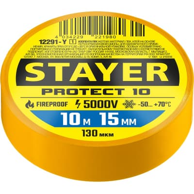 STAYER Protect-10 желтая изолента ПВХ, 10м х 15мм 12291-Y_z01