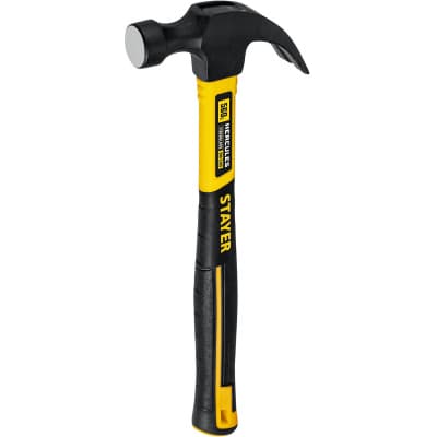 Молоток-гвоздодёр столярный с фиберглассовой рукояткой STAYER Hercules 560 г 2026-560_z02