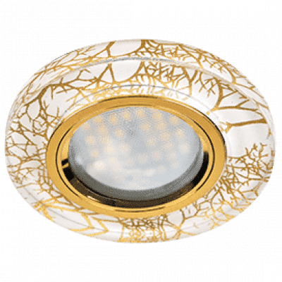 Ecola MR16 DL1650 GU5.3 Glass Стекло Круг Золото на белом/Золото 25x95 (кd74) FW1650EFF