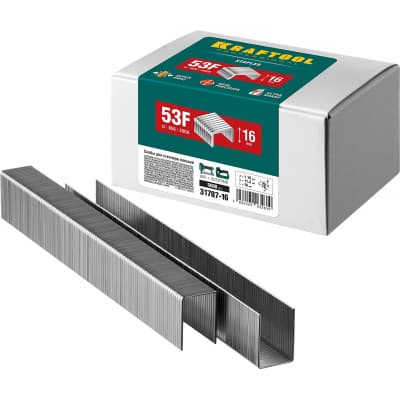 KRAFTOOL 16 мм скобы для степлера плоские тип 53F, 5000 шт 31787-16