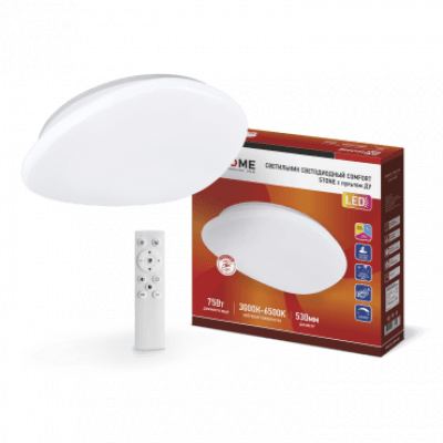 Светильник светодиодный COMFORT STONE 75Вт 230В 3000-6500K 6000Лм 530x105мм с пультом ДУ IN HOME 4690612035642