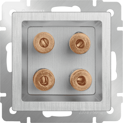 Акустическая розетка Werkel WL09-AUDIOx4 cеребряный рифленый 4690389085024