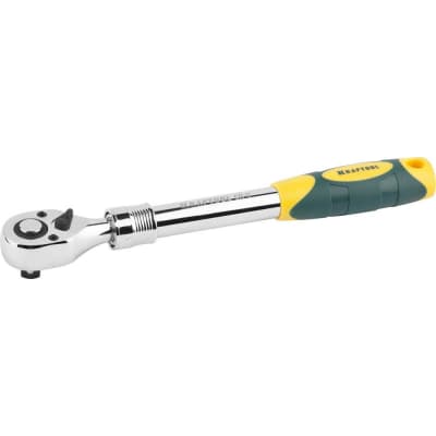 Трещотка для торцовых головок телескопическая KRAFTOOL 1/2", 72 зубца, Cr-V сталь 27798-1/2